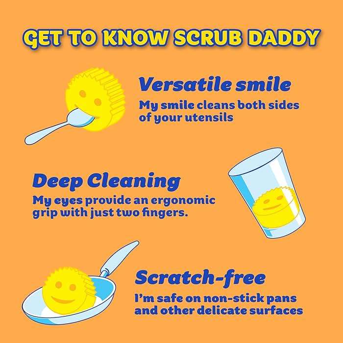 Scrub Daddy Sponges & Cif All Purpose Cleaner, Lemon - Non Scratch Sponges for Kitchen + Bathroom - Scrubber and Multipurpose Cleaner Cream - Cleaning Supplies Kit - Image 7