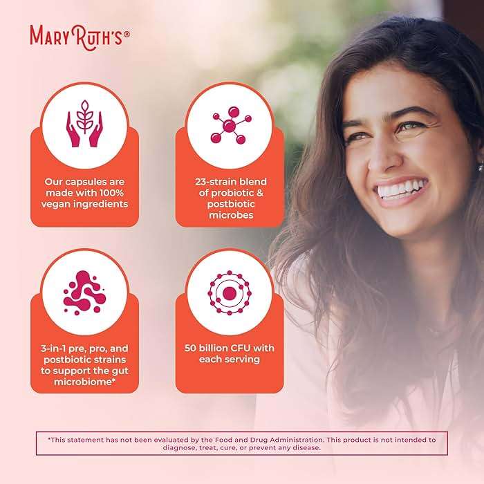 MARYRUTH'S 3-in-1 Daily Health Probiotics + Postbiotics for Women | Hormone Support & Gut Health Supplement for Women | Women’s Probiotic Supports Vaginal Health | 50 Billion CFU | Vegan | 30 ct - Image 6