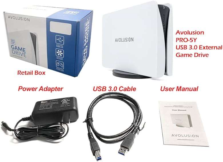Avolusion PRO-5Y (White) 3TB USB 3.0 External Gaming Hard Drive for PS5 / PS4 Game Console - 2 Year Warranty (Renewed) - Image 8