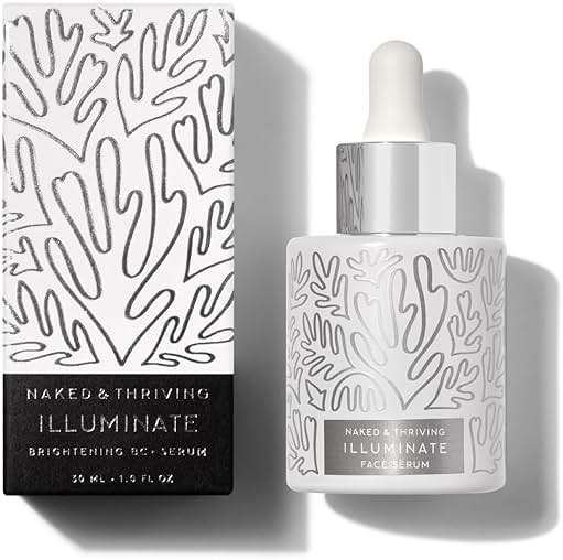 Naked & Thriving Illuminate BC+ Face Serum | Hyaluronic Acid, Vitamin C, Bakuchiol | Organic, Vegan, & Naturally-Derived Skin Care | For Mature Skin, Visible Spots and Wrinkles (1.0 fl oz/30 mL) - Image 1