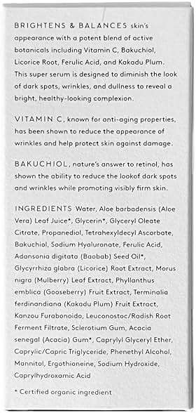 Naked & Thriving Illuminate BC+ Face Serum | Hyaluronic Acid, Vitamin C, Bakuchiol | Organic, Vegan, & Naturally-Derived Skin Care | For Mature Skin, Visible Spots and Wrinkles (1.0 fl oz/30 mL) - Image 7