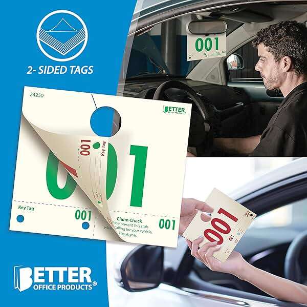 Better Office Products Service Dispatch Numbers, 1000 Count, Numbered 000-999, Car Repair Tags, Service Management System, 3 Part Double Sided Tags,(Box of 1000) - Image 3