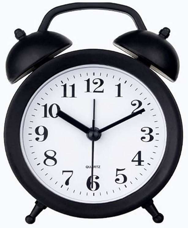 TXY Kids Alarm Clock - Double Bell Classic Home Cute Battery Operated Analog Mini Round Bedside Desk Alarm Clock for Kids & Students - Black - Image 1