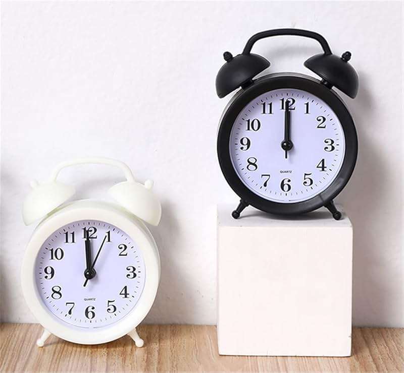 TXY Kids Alarm Clock - Double Bell Classic Home Cute Battery Operated Analog Mini Round Bedside Desk Alarm Clock for Kids & Students - Black - Image 5