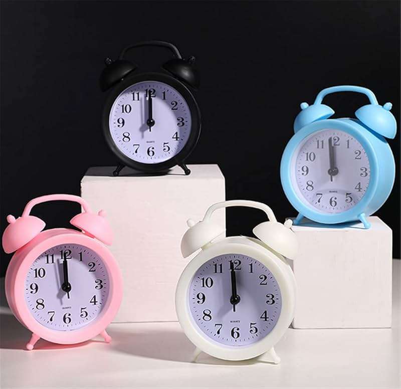 TXY Kids Alarm Clock - Double Bell Classic Home Cute Battery Operated Analog Mini Round Bedside Desk Alarm Clock for Kids & Students - Black - Image 6
