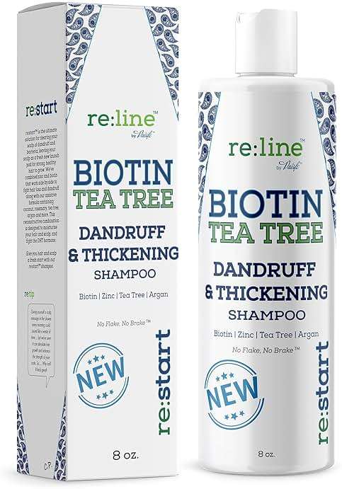 Anti Dandruff Shampoo for Men - Tea Tree Oil & Zinc Shampoo for Dandruff & Thinning Hair (8 OZ) - Image 1