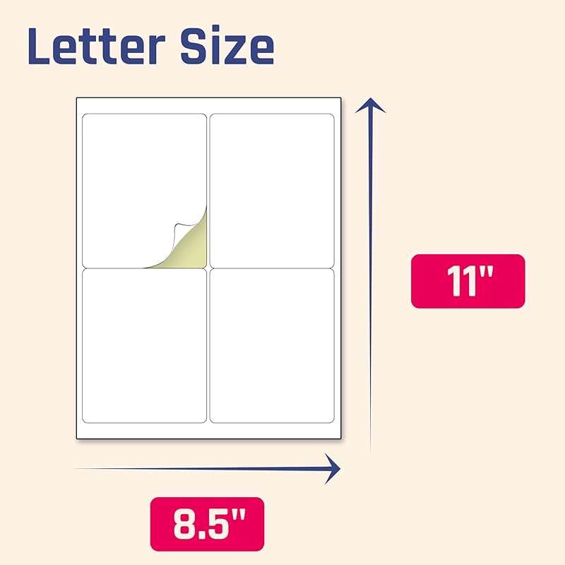 40 Sheets, 4" x 5" - Large Printable Shipping Labels, for Laser/Inkjet Printers - Matte White - Image 2