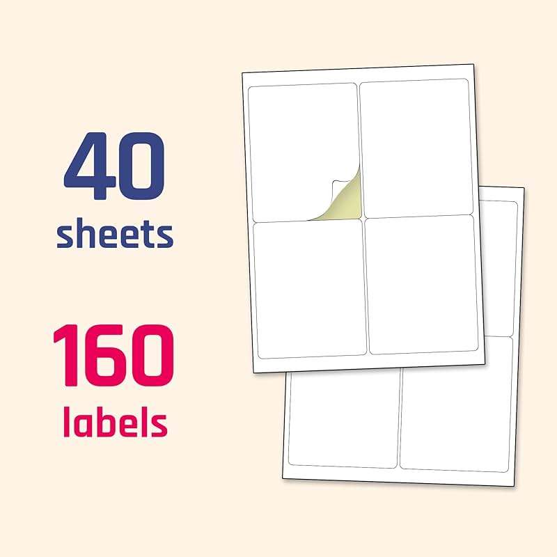 40 Sheets, 4" x 5" - Large Printable Shipping Labels, for Laser/Inkjet Printers - Matte White - Image 6