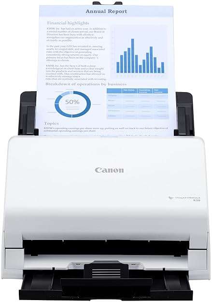Canon imageFORMULA R30 - Office Document Scanner, Auto Document Feeder, Duplex Scanning, Plug-and-Scan Capability, No Software Installation Required - Image 1