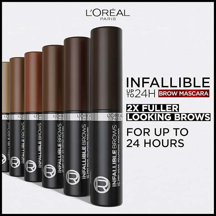 L'Oreal Paris Infallible Volumizing 24H Wear Brow Mascara, Long Lasting Eyebrow Makeup for 2X Fuller Eyebrows, 3.0 Soft Black, 0.13 Fl Oz - Image 3