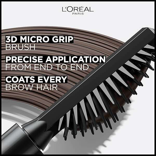 L'Oreal Paris Infallible Volumizing 24H Wear Brow Mascara, Long Lasting Eyebrow Makeup for 2X Fuller Eyebrows, 3.0 Soft Black, 0.13 Fl Oz - Image 4