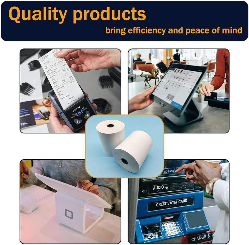 (10 Rolls) 3 1/8 x 230 Thermal Paper Rolls, BPA Free Thermal Receipt Paper Rolls, 3.125 inch Wide and 230 ft Long Per Thermal Paper Receipt Roll - Image 5