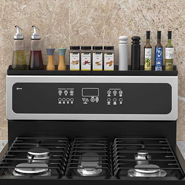 Magnetic Stove Top Shelf, Over the Stove Shelf Spice Rack & Spice Organizer – 30" Heat Resistant Silicone Stove Shelf, No Drill Kitchen Storage Organizer for Gas/Electric Stoves & Small Kitchens - Image 7