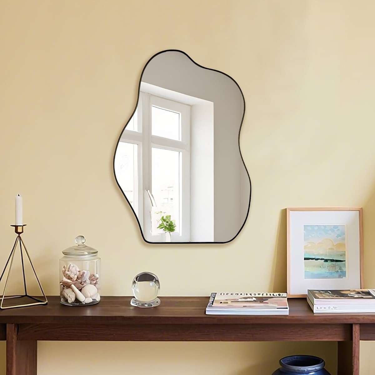 BOMINICA Irregular Wall Mirror - Asymmetrical Mirror for Bathroom, Living Room, Entryway, Bedroom - 20" x 28" - Image 5