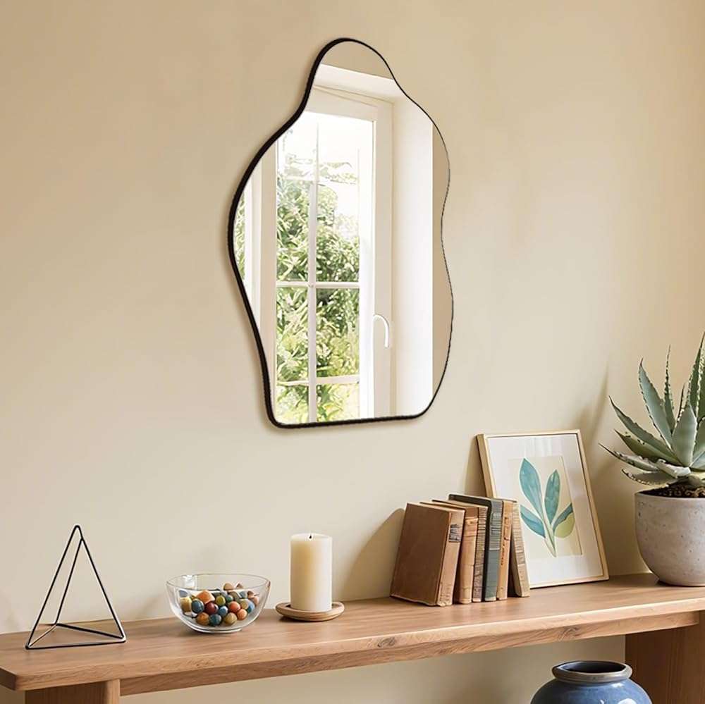 BOMINICA Irregular Wall Mirror - Asymmetrical Mirror for Bathroom, Living Room, Entryway, Bedroom - 20" x 28" - Image 6
