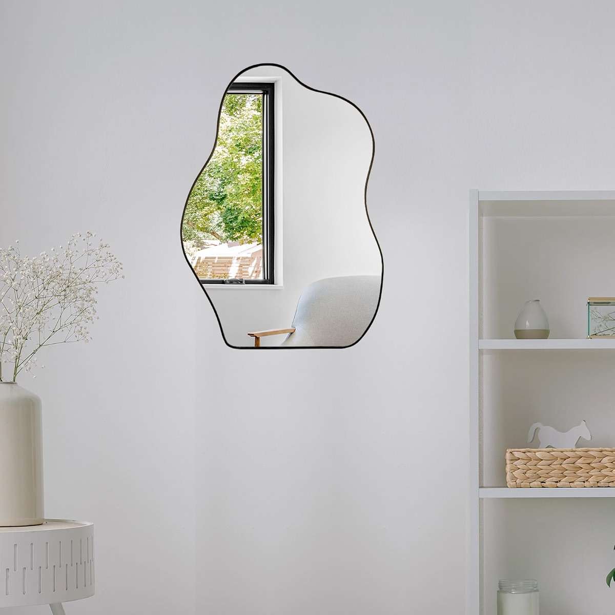 BOMINICA Irregular Wall Mirror - Asymmetrical Mirror for Bathroom, Living Room, Entryway, Bedroom - 20" x 28" - Image 7