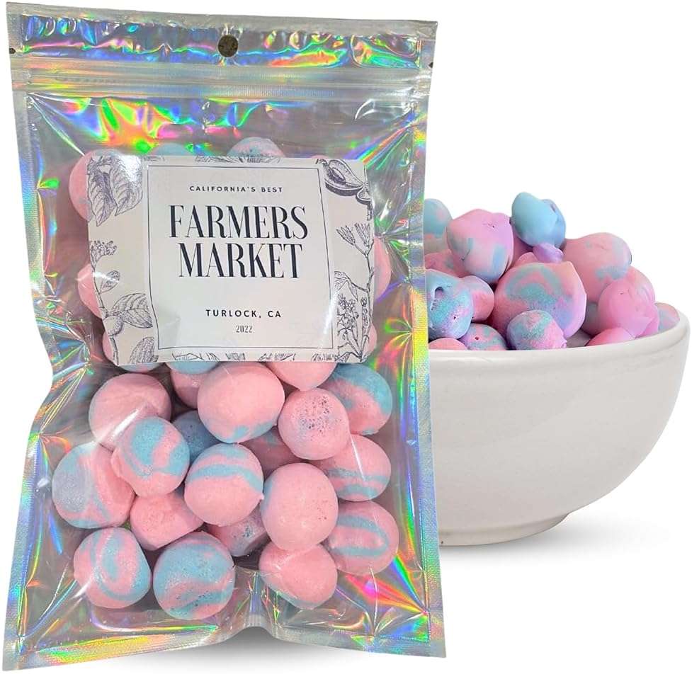 Farmers Market Cotton Candy Taffy - Blue And Pink, Freeze-Dried Freshness, Fluffy, Soft Texture - Whipped Cotton Candy Taffy, (2 oz) - Image 2