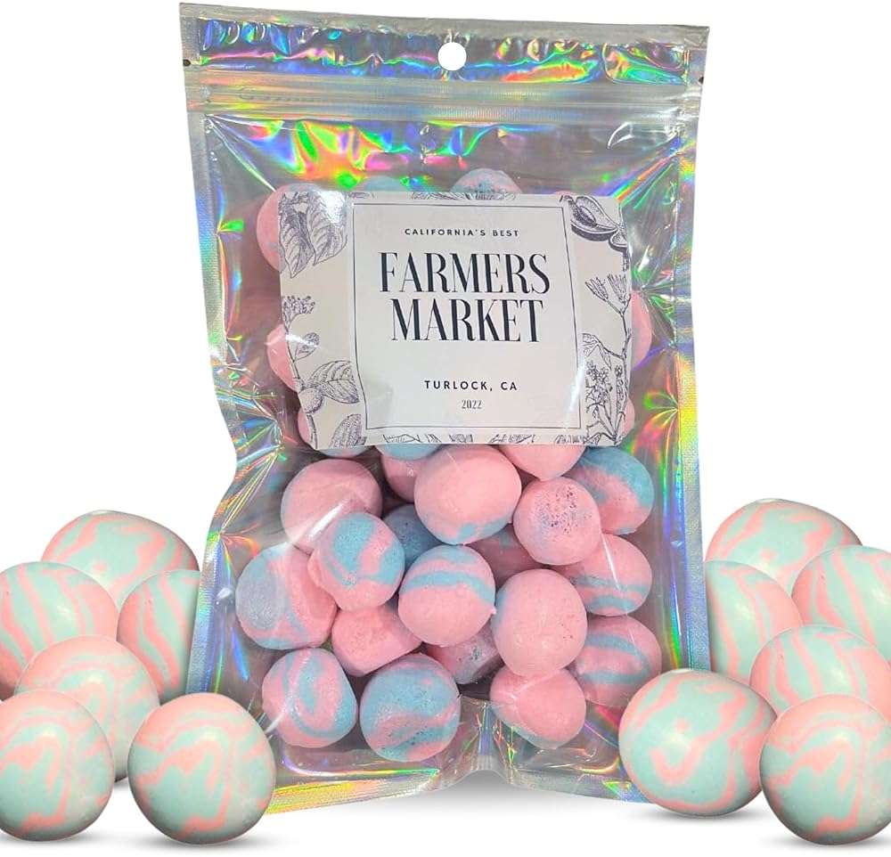Farmers Market Cotton Candy Taffy - Blue And Pink, Freeze-Dried Freshness, Fluffy, Soft Texture - Whipped Cotton Candy Taffy, (2 oz) - Image 3