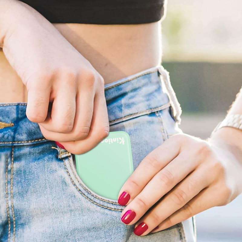 Kintion Rechargeable Pocket Mirror, Double Sided 1X/3X Magnification Compact Vanity Mirror, 3 Color Lights, Dimmable, Small Portable Wallet Mirror, Lighted Travel Mirror for Women Gifts, Cyan - Image 6