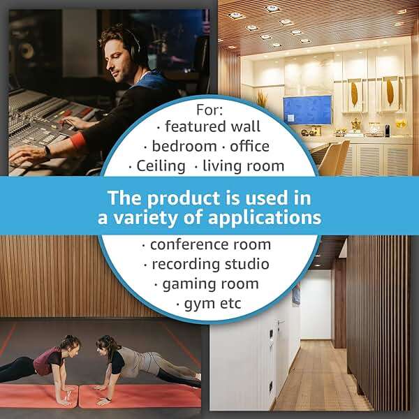 Art3d 2 Wood Slat Acoustic Panels for Wall and Ceiling - 3D Fluted Sound Absorbing Panel with Wood Finish - Walnut - Image 7
