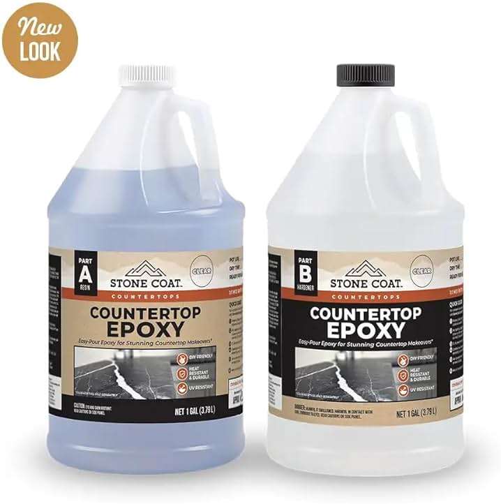 Stone Coat Countertops Clear Epoxy Resin Kit (2 Gallon) UV, Scratch and Heat Resistant, Food Safe, For Kitchen Countertop, Tabletop, Bar Top, Shower Walls, Wood Slabs, Other DIY Art Craft Projects - Image 2