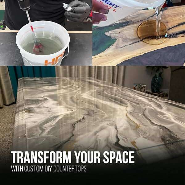 Stone Coat Countertops Clear Epoxy Resin Kit (2 Gallon) UV, Scratch and Heat Resistant, Food Safe, For Kitchen Countertop, Tabletop, Bar Top, Shower Walls, Wood Slabs, Other DIY Art Craft Projects - Image 5