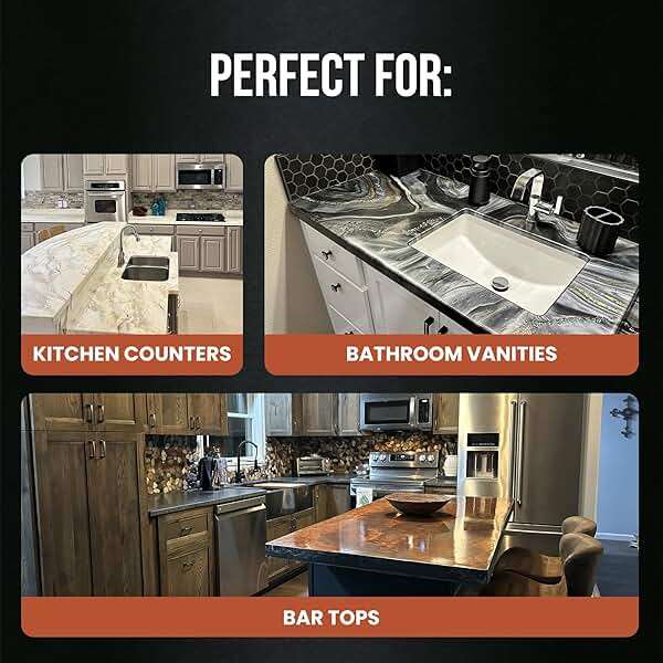 Stone Coat Countertops Clear Epoxy Resin Kit (2 Gallon) UV, Scratch and Heat Resistant, Food Safe, For Kitchen Countertop, Tabletop, Bar Top, Shower Walls, Wood Slabs, Other DIY Art Craft Projects - Image 6