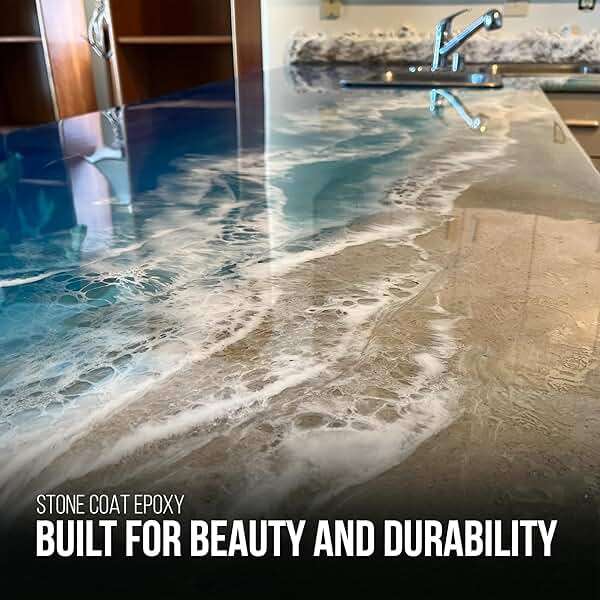 Stone Coat Countertops Clear Epoxy Resin Kit (2 Gallon) UV, Scratch and Heat Resistant, Food Safe, For Kitchen Countertop, Tabletop, Bar Top, Shower Walls, Wood Slabs, Other DIY Art Craft Projects - Image 7