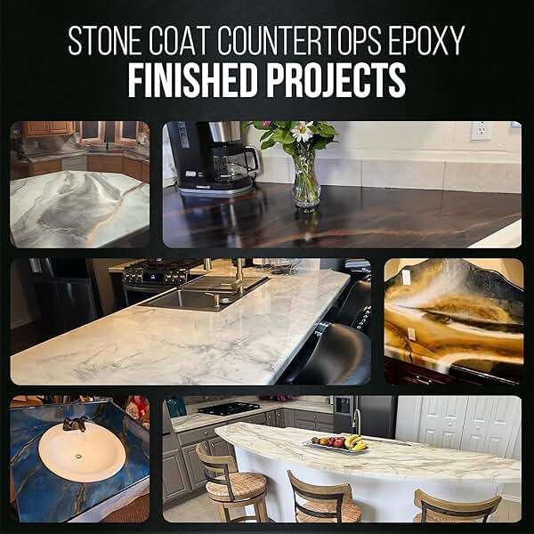 Stone Coat Countertops Clear Epoxy Resin Kit (2 Gallon) UV, Scratch and Heat Resistant, Food Safe, For Kitchen Countertop, Tabletop, Bar Top, Shower Walls, Wood Slabs, Other DIY Art Craft Projects - Image 9