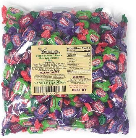 Triple Fruit Flavor Dubble Bubble Wrapped Bubble Gum, Bulk Pack, 4 Pounds - Image 2