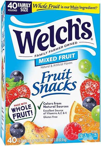 Welch's Fruit Snacks, Mixed Fruit Snack Box, Stocking Stuffers, Gluten Free, 0.8oz Snack Packs (Pack of 40) - Image 1