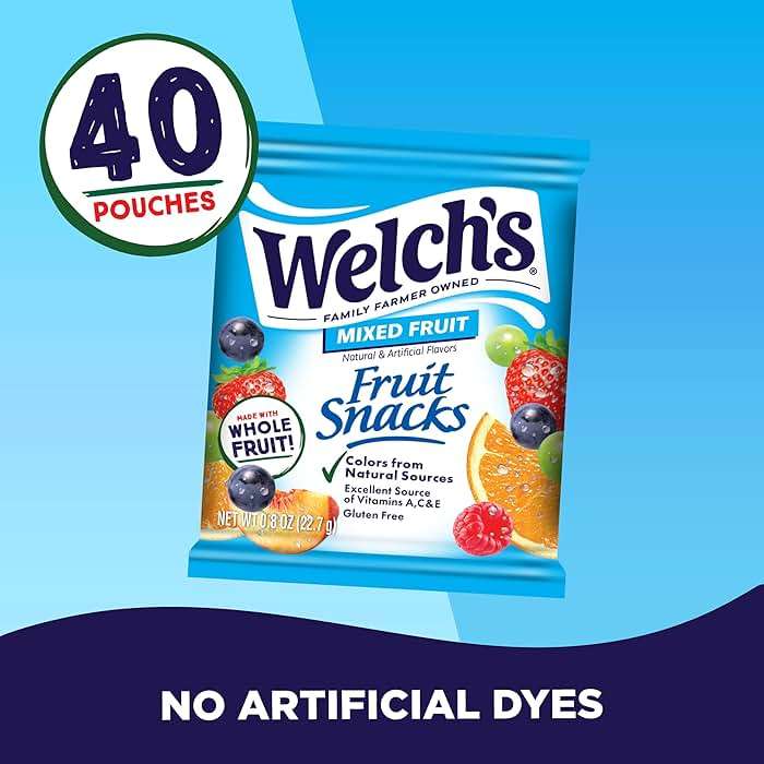 Welch's Fruit Snacks, Mixed Fruit Snack Box, Stocking Stuffers, Gluten Free, 0.8oz Snack Packs (Pack of 40) - Image 7