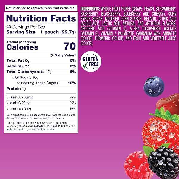 Welch's Fruit Snacks, Berries 'N Cherries Snack Box, Gluten Free, 0.8oz Snack Packs (Pack of 40) - Image 2