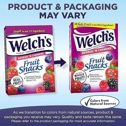 Welch's Fruit Snacks, Berries 'N Cherries Snack Box, Gluten Free, 0.8oz Snack Packs (Pack of 40) - Image 5