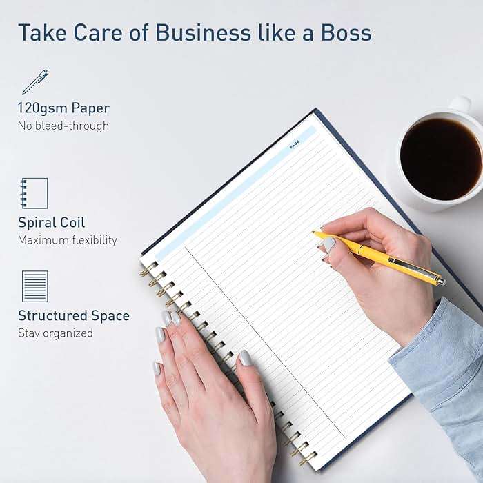 S&O Undated Daily Planner for Organization, Spiral Logbook with Hourly Schedule, Everyday Workbook Undated Diary- Routine To Do List Journal, Work Calendar Organizer Notebook, 200 Pages, 9” x 10.75” - Image 3