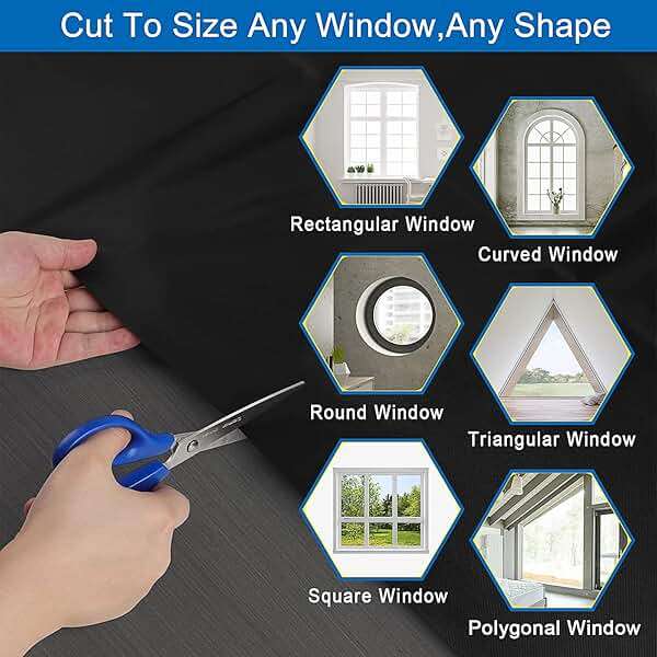 100% Blackout Blind Magnetic Blackout Window Cover 118 x 57Inch,Black Out Curtains with Strong Magnet No Drill Cuttable Window Shades for Bedroom,Nursery,Rv,Media Room - Image 4
