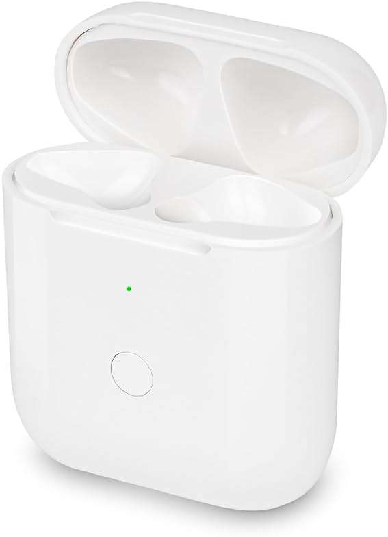 Wireless Charging Case Compatible with AirPods 1 & 2 Generation, Replacement Charger Case with Bluetooth Pairing Sync Button, White - Image 1