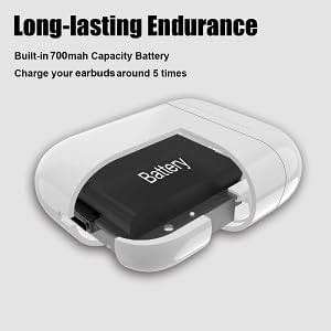 Wireless Charging Case Compatible with AirPods 1 & 2 Generation, Replacement Charger Case with Bluetooth Pairing Sync Button, White - Image 4