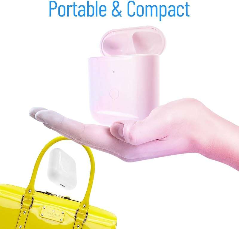 Wireless Charging Case Compatible with AirPods 1 & 2 Generation, Replacement Charger Case with Bluetooth Pairing Sync Button, White - Image 6