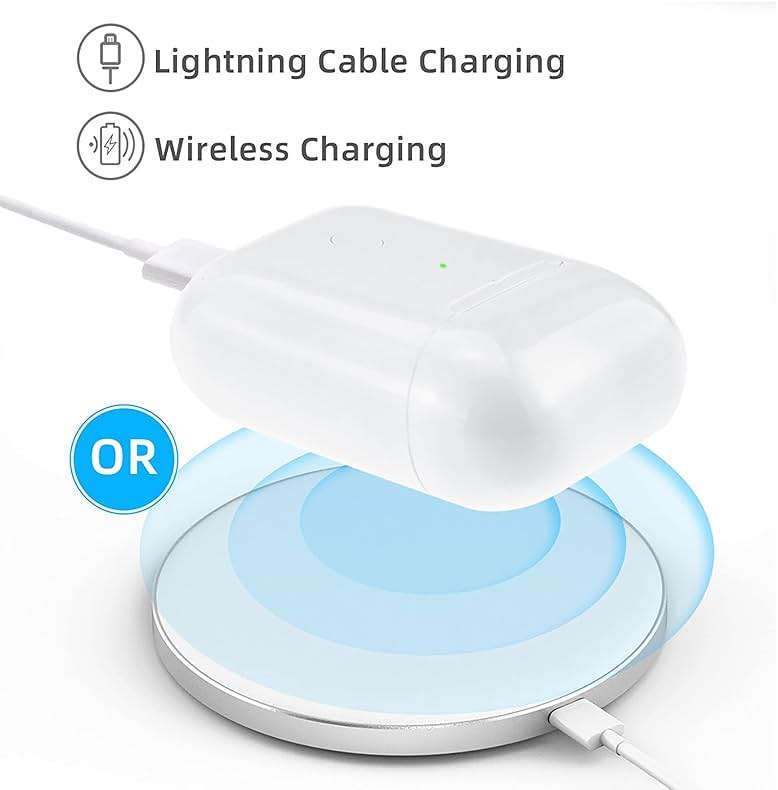 Wireless Charging Case Compatible with AirPods 1 & 2 Generation, Replacement Charger Case with Bluetooth Pairing Sync Button, White - Image 7