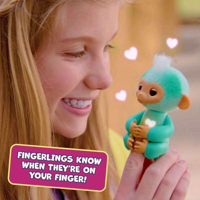 Fingerlings 2023 New Interactive Baby Monkey Reacts to Touch – 70+ Sounds & Reactions – Harmony (Pink) - Image 4