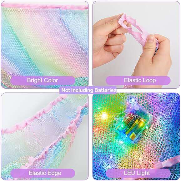 Unicorn Castle Stuffed Animals Net Hammock Toy Storage with LED Light Plush Toy Organizer Corner Hanging Stuffed Animals Holder For Nursery Room Decor - Image 6