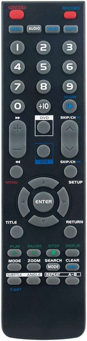NA270 Replace Remote fit for Emerson Sylvania Symphonic Durabrand Audiovox DVD VCR Combo EWD2203M EWD2202 EWD2003 EWD2203 CEDV800D DVC800C CDVC800D SSD803 SSD800 CWF803 WF802 SD7S3 DCD2203 AXWD2002 - Image 1