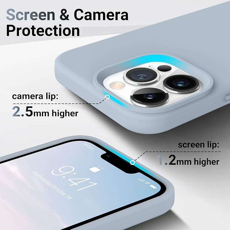 AOTESIER Magnetic for iPhone 13 Pro Max Case, [Compatible with MagSafe] [Military Shockproof Protection] Silicone Phone Case with Soft Anti-Scratch Microfiber Lining, 6.7 inch, Baby Blue - Image 3