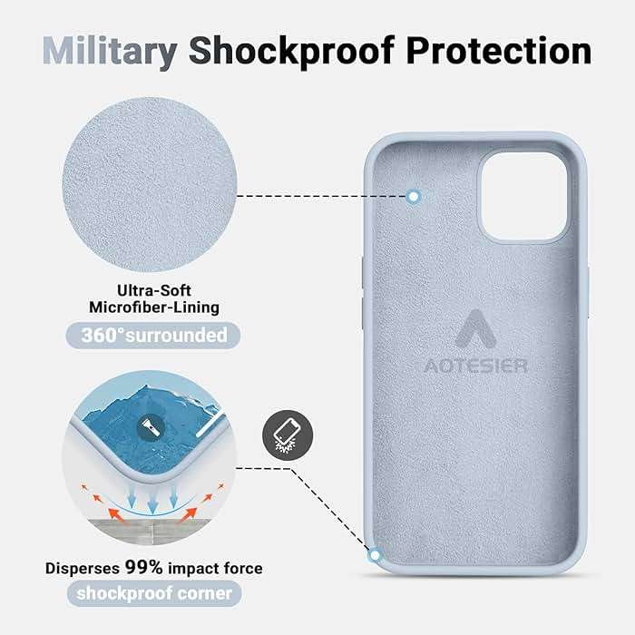 AOTESIER Magnetic for iPhone 13 Pro Max Case, [Compatible with MagSafe] [Military Shockproof Protection] Silicone Phone Case with Soft Anti-Scratch Microfiber Lining, 6.7 inch, Baby Blue - Image 5
