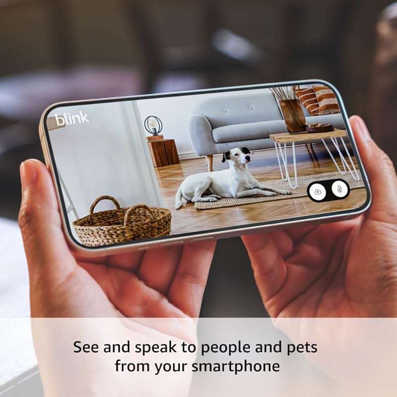 Blink Mini 2 — Home Security & Pet Camera with HD video, color night view, motion detection, two-way audio, and built-in spotlight — 1 camera (White) - Image 2