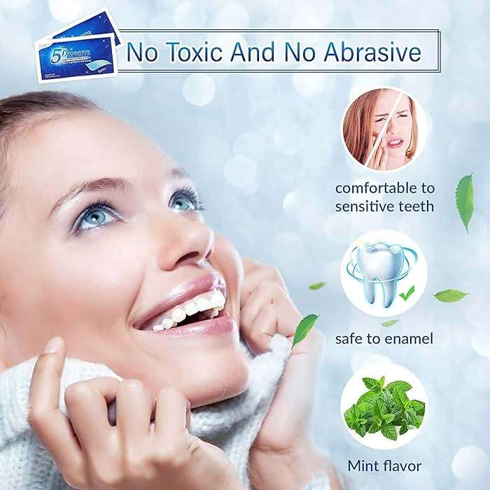 Teeth Whitening Strips, 28 Pcs Whitening Strips for Teeth Sensitive, Effective and Safe Whiting Stripes Reduced Sensitivity White-Strips, Helps Remove Smoking/Coffee/Soda/Wine Stain (14 Treatments) - Image 3