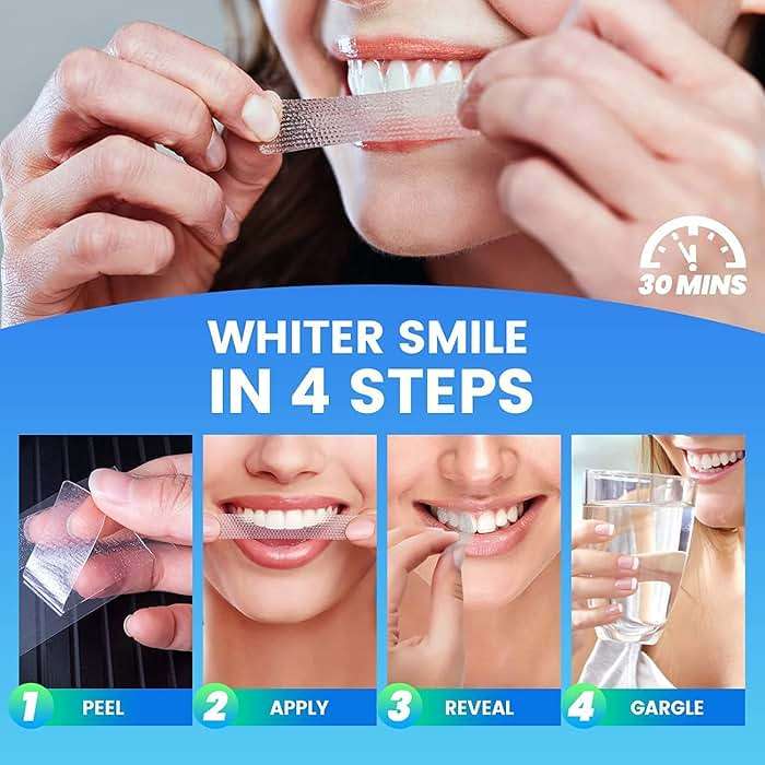 Teeth Whitening Strips, 28 Pcs Whitening Strips for Teeth Sensitive, Effective and Safe Whiting Stripes Reduced Sensitivity White-Strips, Helps Remove Smoking/Coffee/Soda/Wine Stain (14 Treatments) - Image 5
