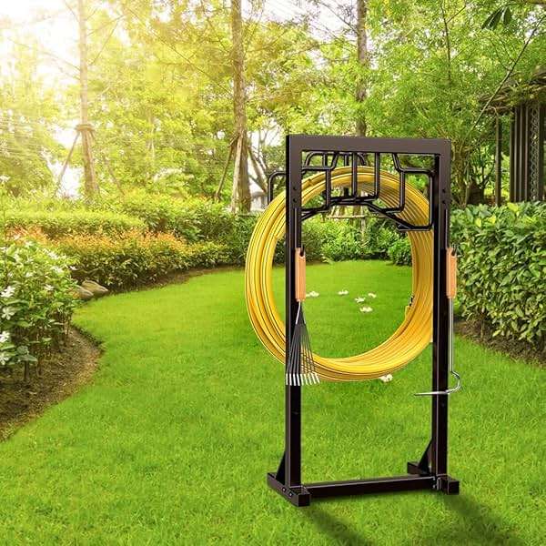 Skycarper Garden Hose Reel Holder Detachable Metal Water Hose Hanger Organizer Heavy Duty Free Standing Hose Stand,Bronze - Image 2