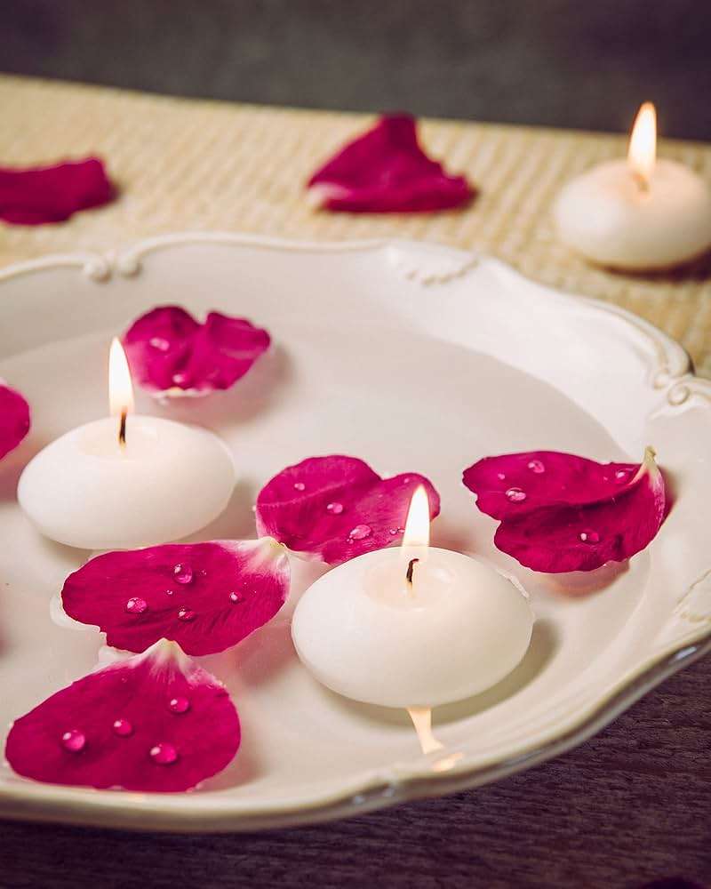 Qunclay 100 Pieces 1.65 Inch Floating Candles Unscented Dripless Tealight Candles Home Decorations Cute Elegant Candle Centerpieces at Wedding for Vases Party Accessories - Image 3